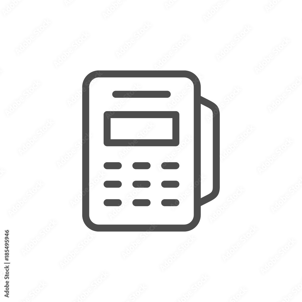 Pos terminal line icon Pos terminal line icon
