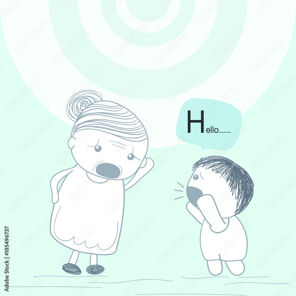 Character design concept of elderly falls : Time to Deaf People Character design concept of elderly falls : Time to Deaf People