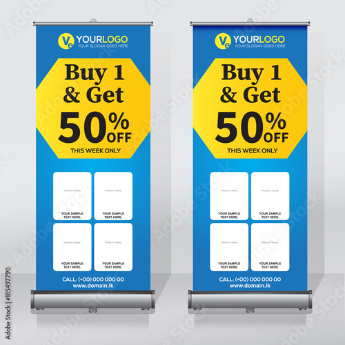 Roll up banner design print template