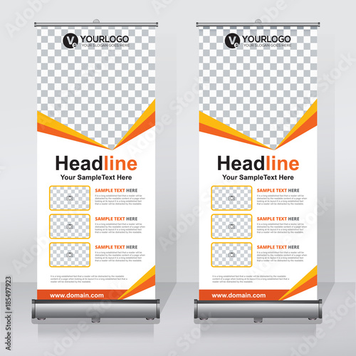 Roll up banner design print template