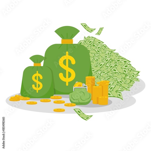money bag pile money