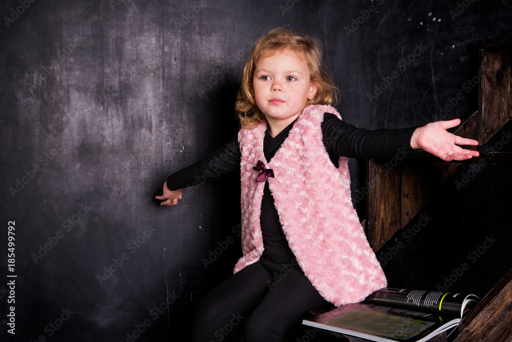 little girl shows her hands that she knows nothing little girl shows her hands that she knows nothing