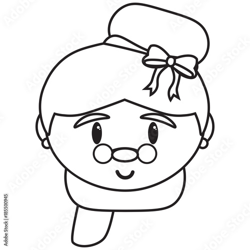 Vector cartoon cute mrs claus isolated