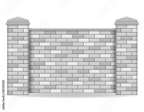 brick fence vector illustration