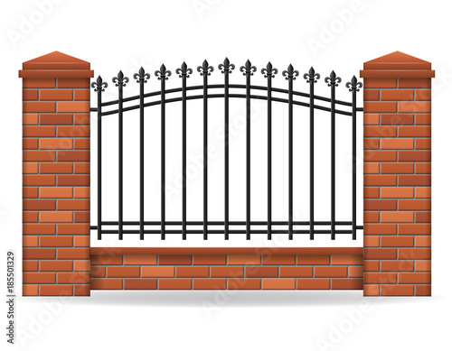 brick fence vector illustration