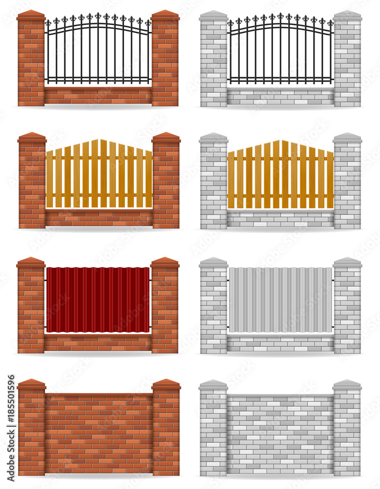 brick fence vector illustration brick fence vector illustration