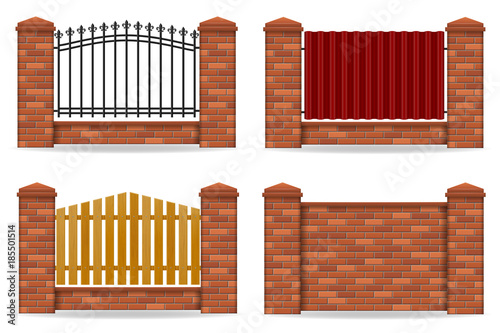 brick fence vector illustration