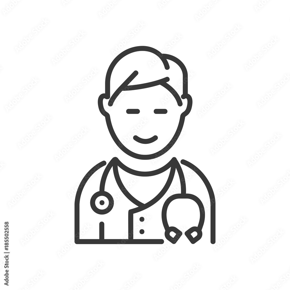 Doctor - line design single isolated icon