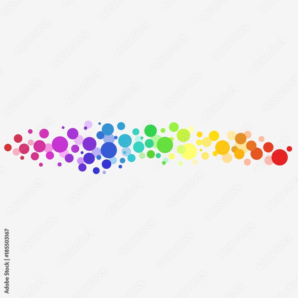 Colorful abstract pattern of colored dots moving forward. Vector illustration for bright design. Modern pattern decoration.