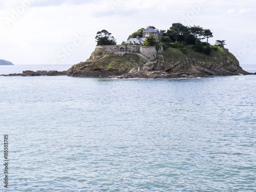 Cancale, Brittany, France. A small island in front of the small village