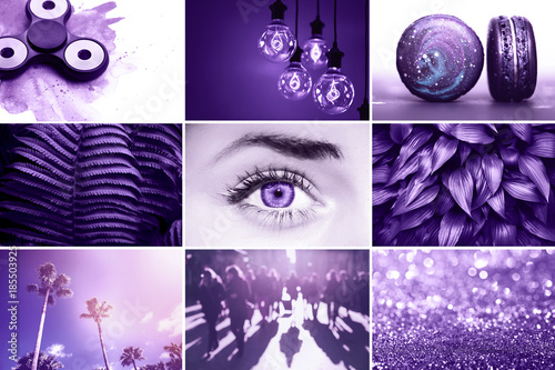 Ultra Violet collage. Color of the year 2018