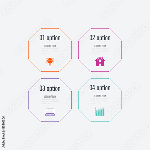 Business infographics template 4 steps