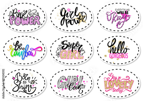 Glamorous Graffitti with Quotes Illustrations Set