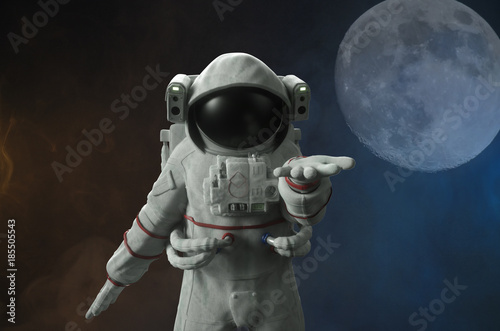 Fototapeta Naklejka Na Ścianę i Meble -  3D Illustration of the astronaut cosmonaut stretched his arm forward