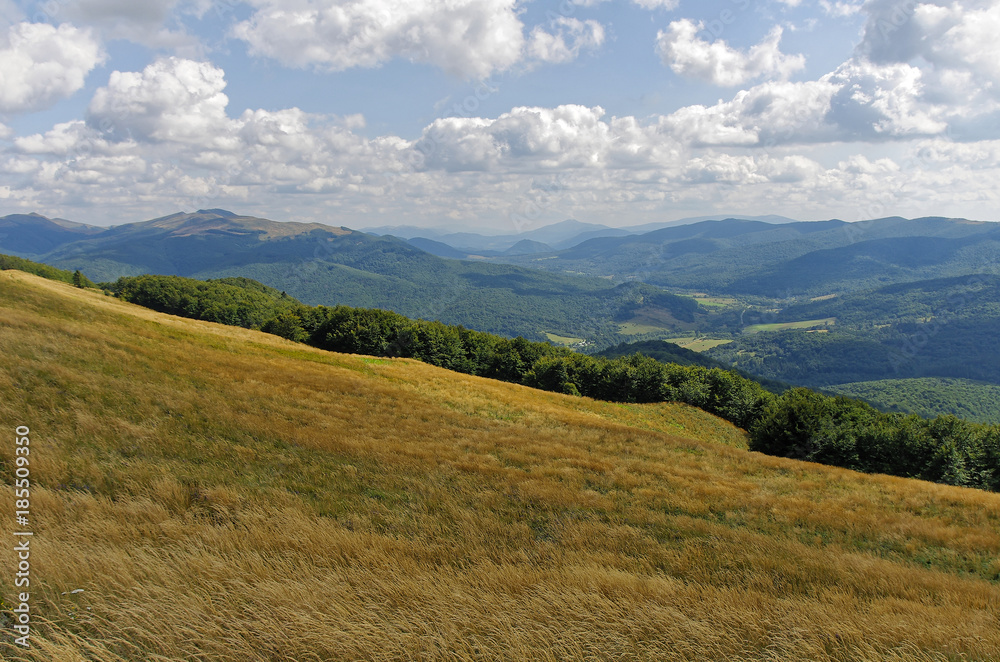 Autumn landscape. Bieszczady National Park, Carpathians, Poland.