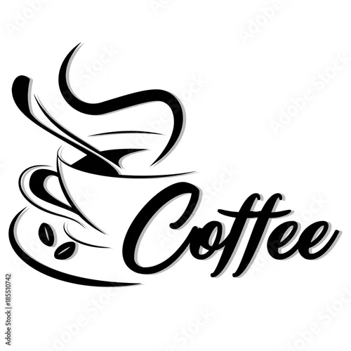 Naklejka na ścianę logo kawy wektor
