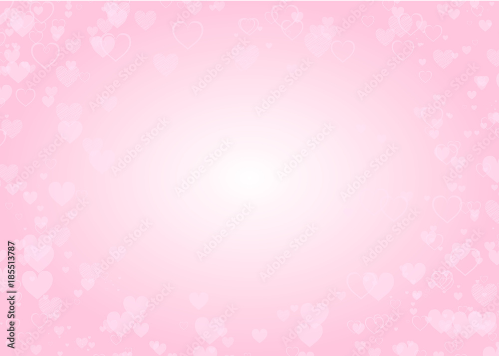 Lights and hearts on pink background. Valentine's Day card texture