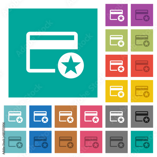 Primary credit card square flat multi colored icons