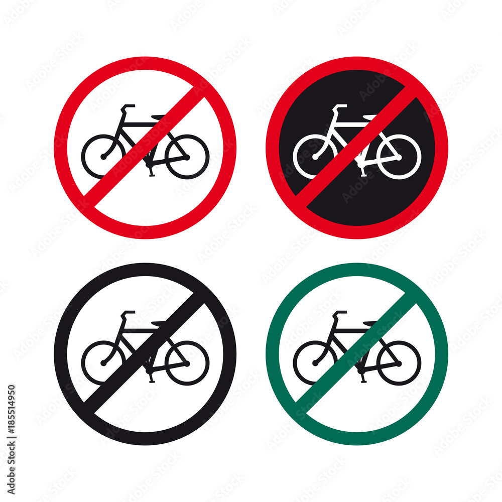 No bicycle bike sign set No bicycle bike sign set