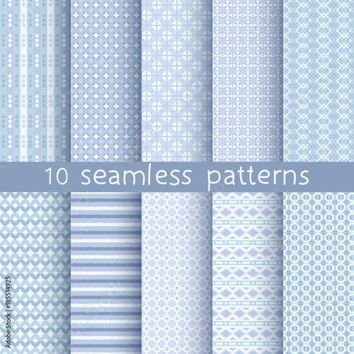 10 seamless patterns for universal background. Texture for wallpaper, fills, web page background.