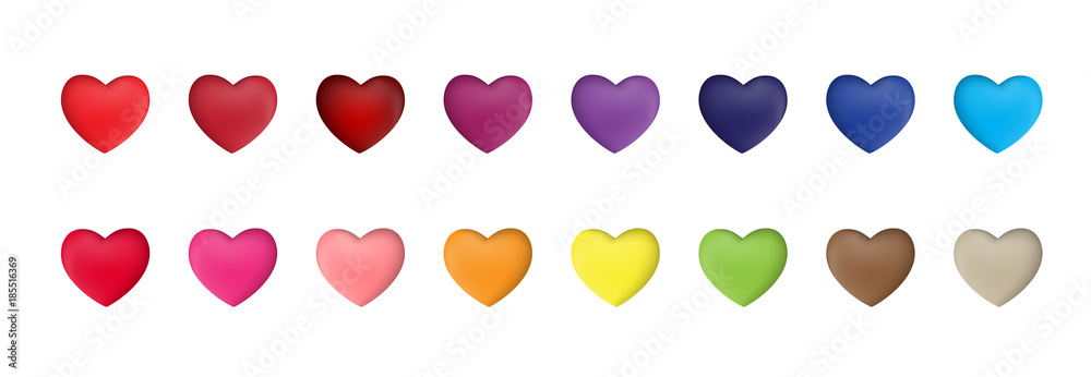 Set of Valentines Day Heart Sign Collection Set Vector Illustration Set of Valentines Day Heart Sign Collection Set Vector Illustration
