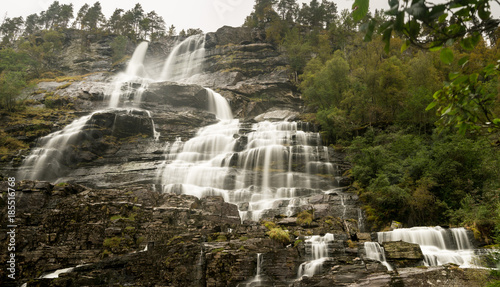 Tvindefossen waterfall near Voss in Norway
