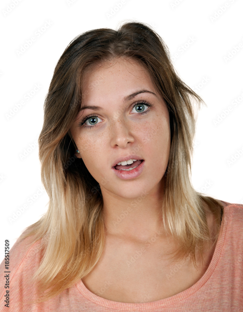 Facial expression - surprised teenager girl Facial expression - surprised teenager girl
