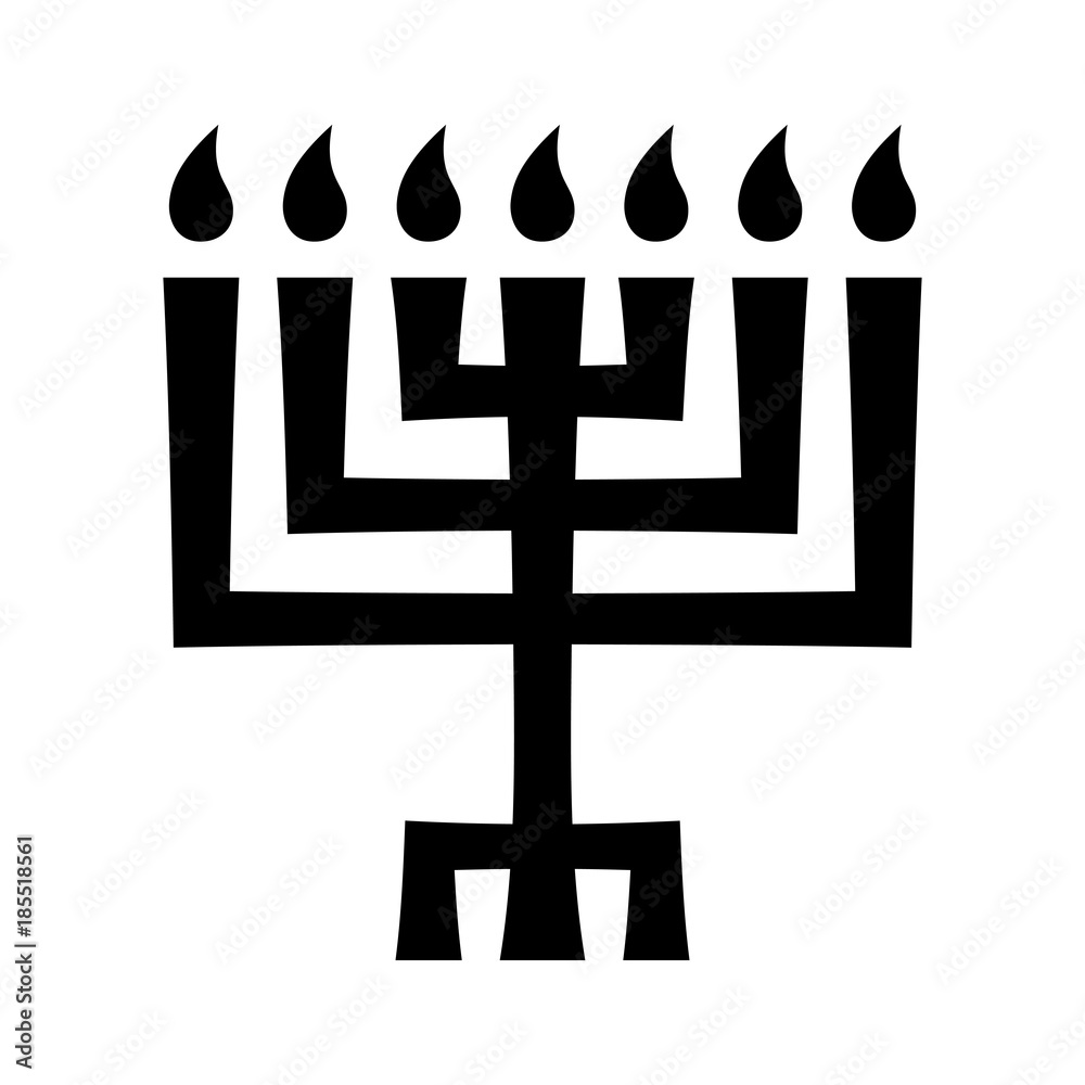 Φωτογραφία Menorah (ancient Hebrew seven-candleholder), sacred candelabrum with seven lamps, used in The Temple in Jerusalem