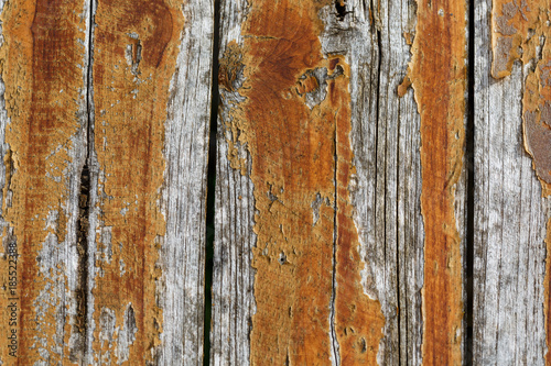 Old wooden background with cracked paint
