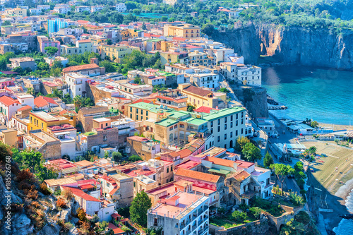 Cityscape of Marina Grande with houses and port at Sorrento photo