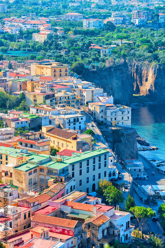 Cityscape of Marina Grande with houses and port Sorrento photo