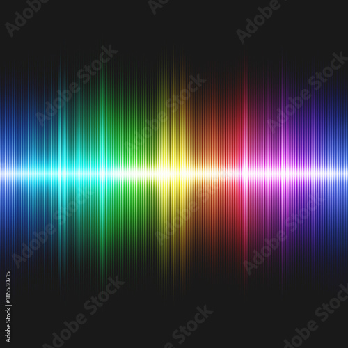 Illustration of colorful sound waves. 2D seamless image.