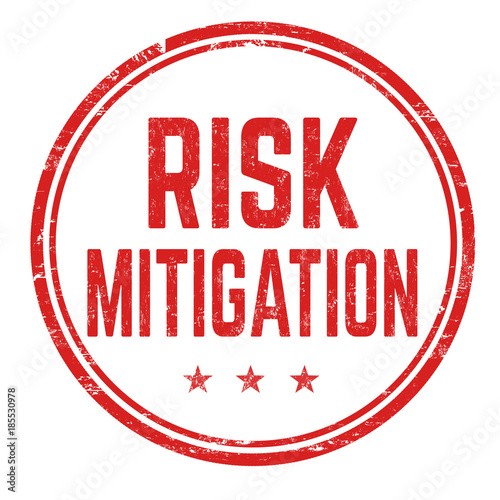 Risk mitigation grunge rubber stamp