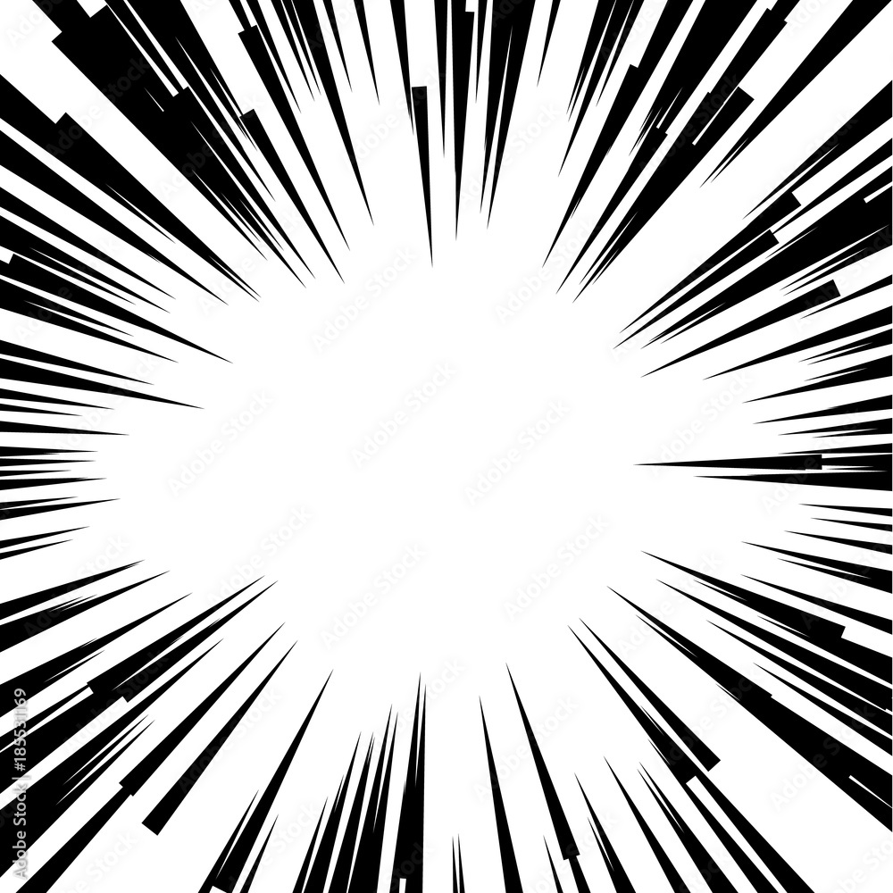 Plakat Background of radial lines for comic manga books. Explosion background vector illustration