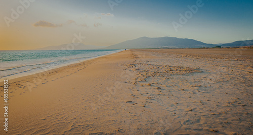 Portugal, Faro, holiday sunset on the beach