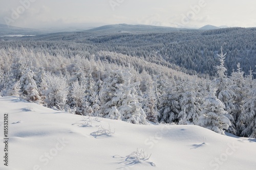 Winter in the Jizera mountains, Stredni jizersky hrbet and hill Bukovec. Northern Bohemia Czech republic, Europe © Mirekdeml