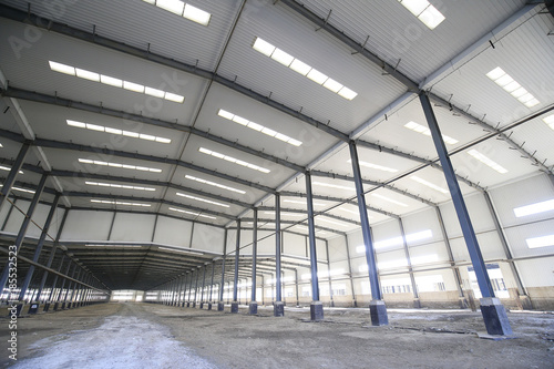 Steel frame structure workshop