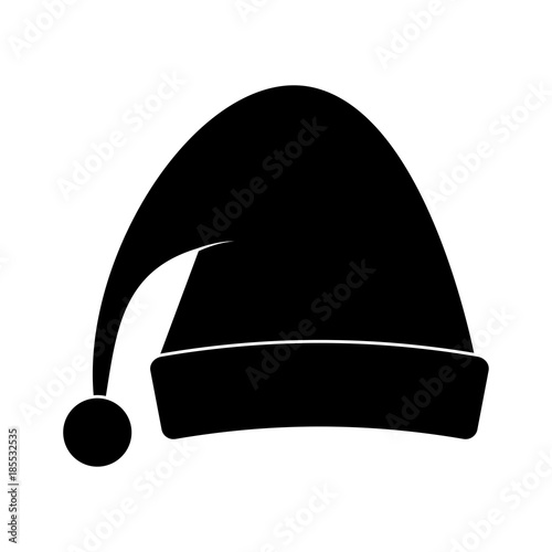 santa hat silhouette for christmas design isolated on white background