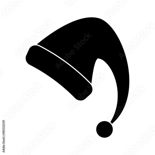 santa hat silhouette for christmas design isolated on white background