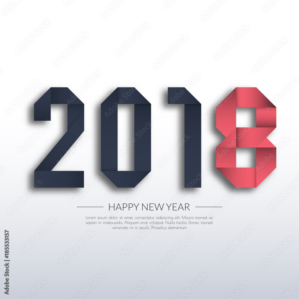 Greeting card design template with Modern Text for 2018 New Year of the Dog. Color number 2018 drawn lettering on colorful background. Vector illustration. Greeting card design template with Modern Text for 2018 New Year of the Dog. Color number 2018 drawn lettering on colorful background. Vector illustration.