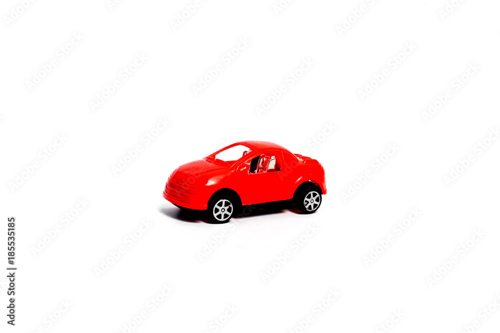 Little model car isolated on white background