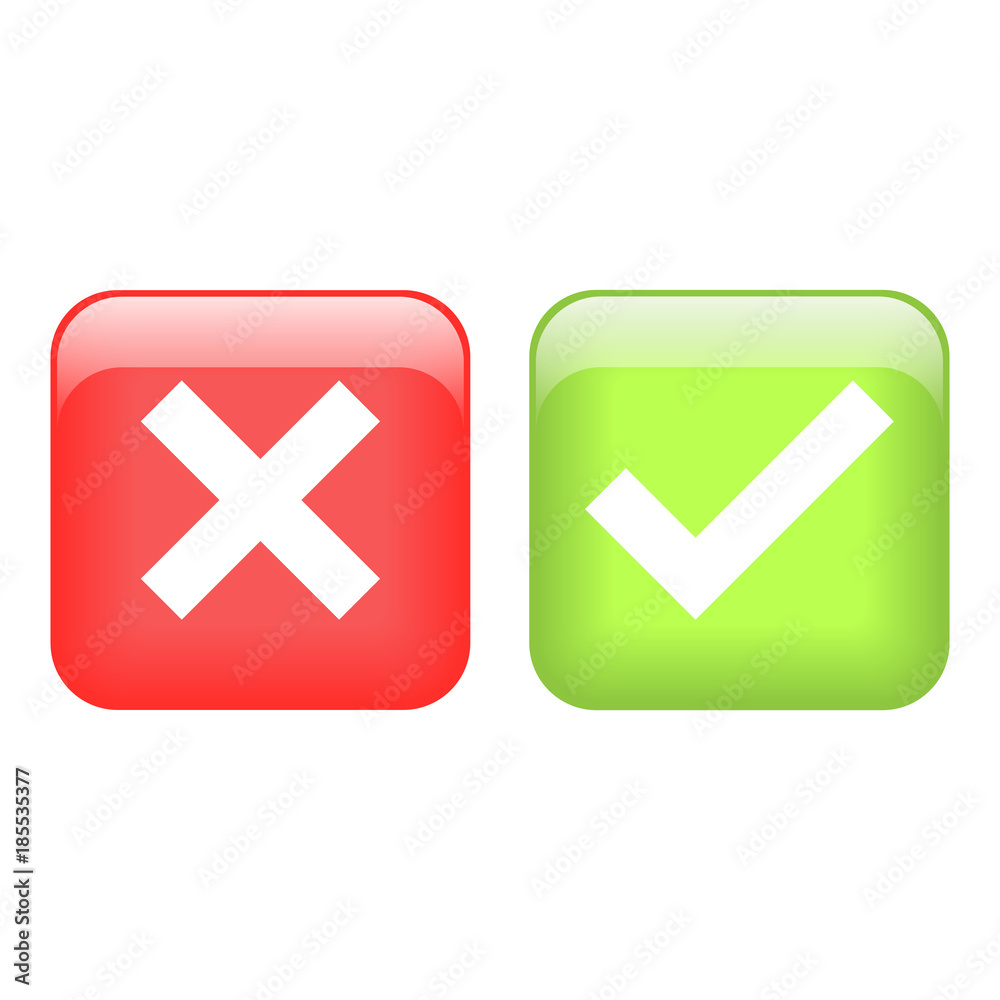 check mark and cross mark icon set icon vector check mark and cross mark icon set icon vector