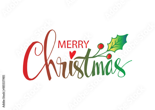 Merry Christmas handwritten lettering