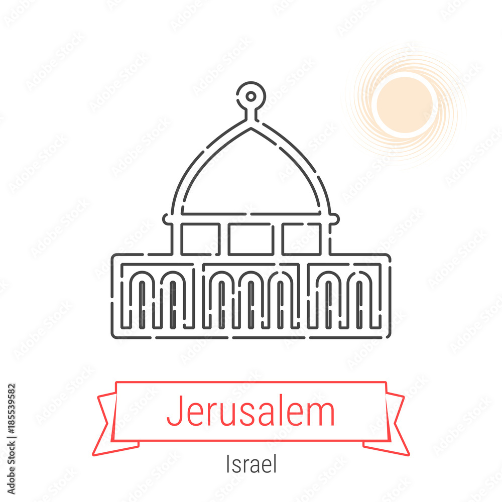 Jerusalem, Israel Vector Line Icon