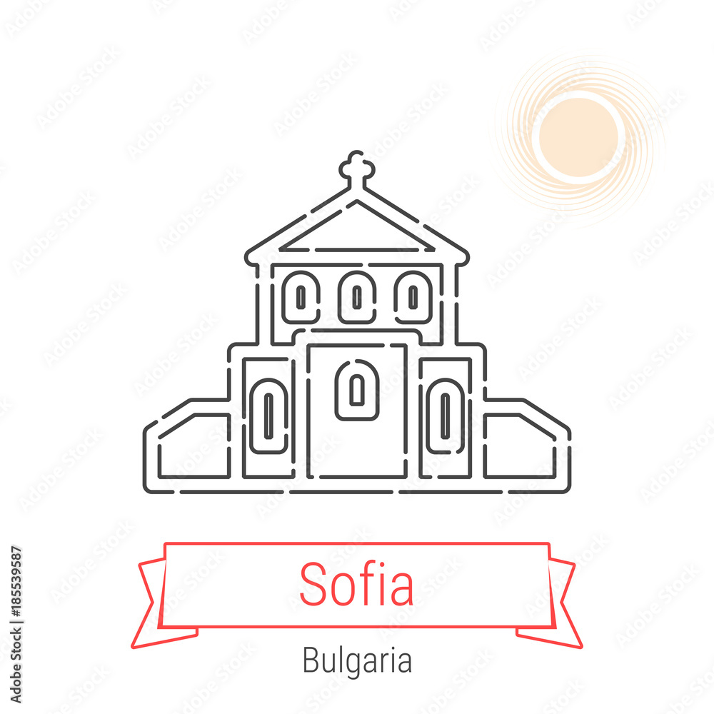 Sofia, Bulgaria Vector Line Icon