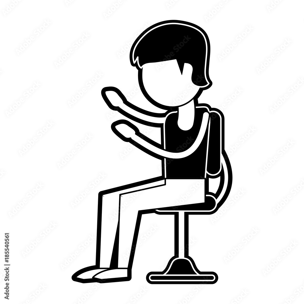 Man seated on chair cartoon icon vector illustration graphic design