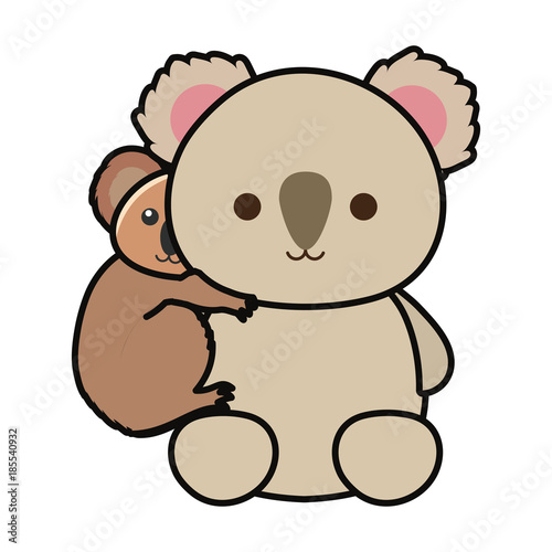 mother and baby koala  vector illustration