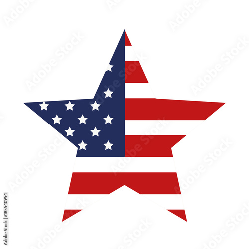 star with USA flag isolated icon