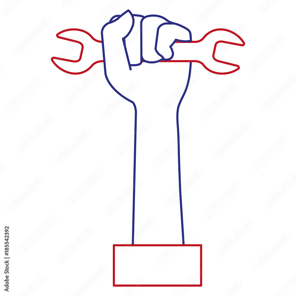 hand with wrench tool isolated icon hand with wrench tool isolated icon