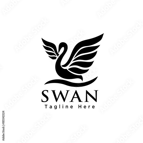Fototapeta Naklejka Na Ścianę i Meble -  Abstract flying swan art logo